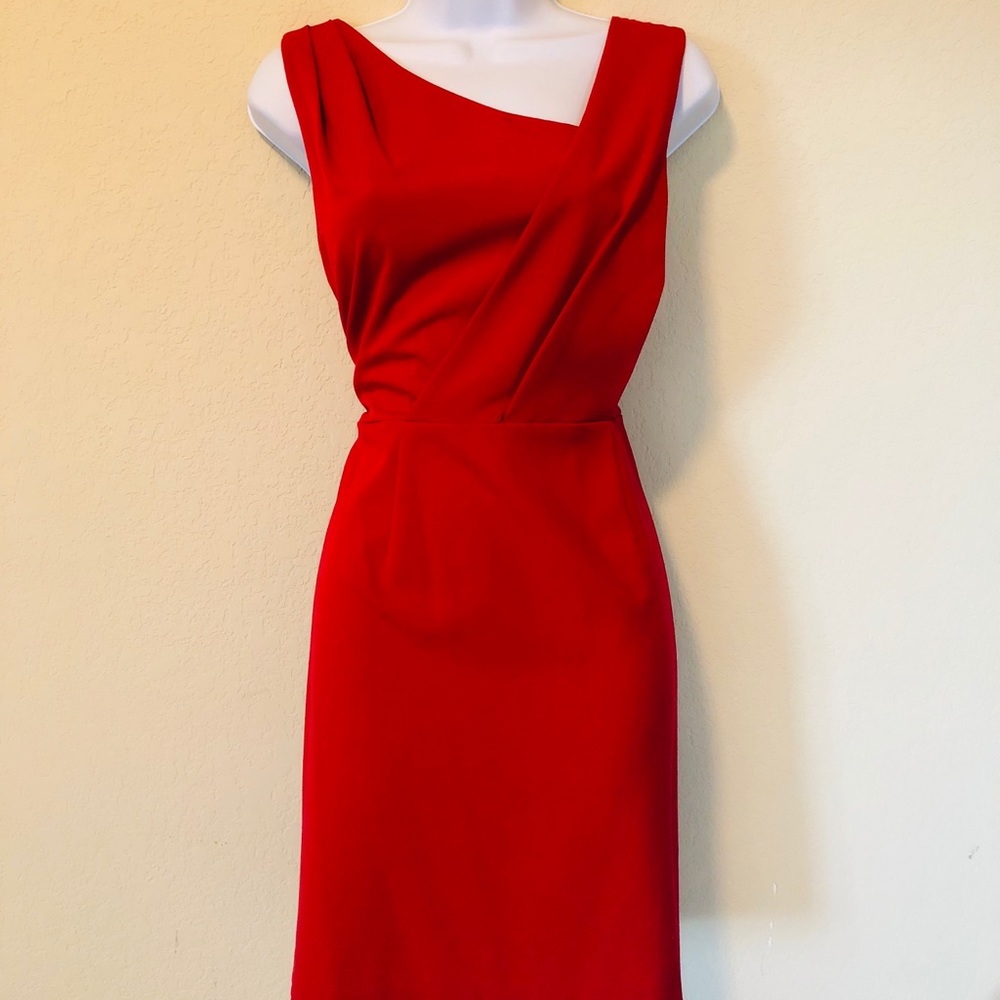 Red knee length dress